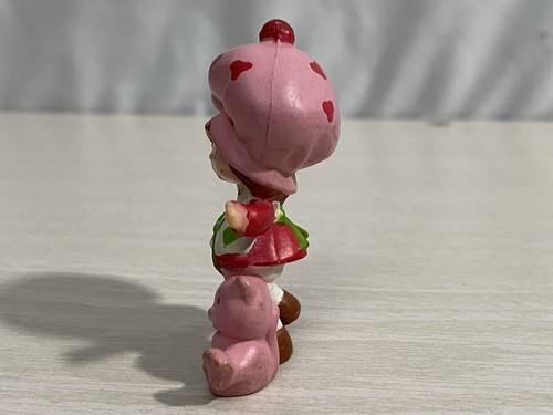 Vintage 2" Strawberry Shortcake mit Pudding Katze Mini PVC Figur 1980er - Bild 2 von 5