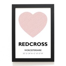A4 PRINT - Redcross, Worcestershire - Word Heart Design - SO8873