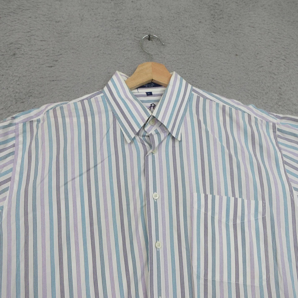 Alan Flusser Shirt Mens XL Striped Button Down Long Sleeve Dress Shirt - Image 3 of 4