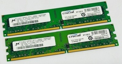 2GB (2x1GB) Micron MT16HTF12864AY-667F1 PC2-5300U 667MHz DDR2 Arbeitsspeicher Kit