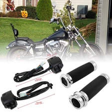 For Harley Motorcycle 1" Handlebar-Hand Grips with Switches Controls Housing
