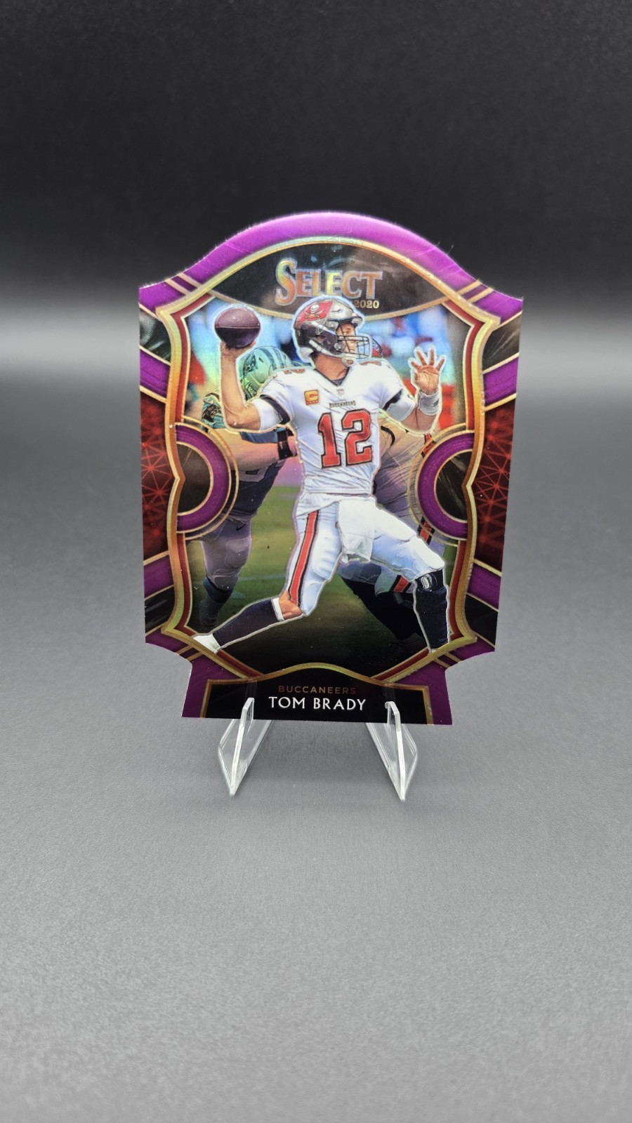 2020 Panini Select Concourse Purple Prizm Die-Cut #1 TOM BRADY Football Card