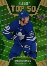 2019-20 Upper Deck Allure Top 50 Green Border #T5049 Rasmus Sandin /50 - HKY