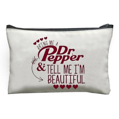 Dr Pepper Humor Themed Canvas Toiletry Bag,Minimalist Design,Lightweight Cosm...