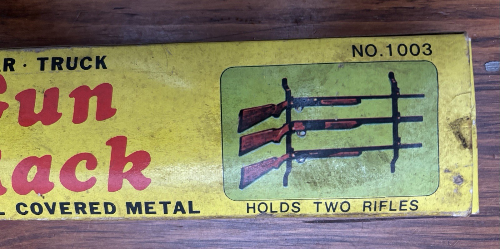 Vintage Truck Rear Window Adjustable Gun Rifle Rack Rubber Coated Original Box thumbnail 6