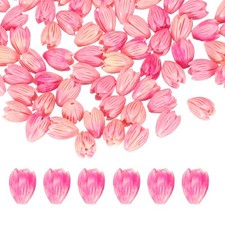 50 Pcs 11x8mm Beads Coral Flower for DIY Crafts, Rose Red/White