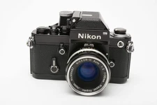 Nikon F2 35mm SLR Black body w/DP-1 finder & 50mm f2 Nikkor-H, Stunning!