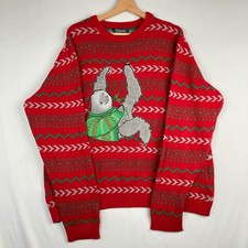 33Degrees Sloth Ugly Christmas Sweater Red  Green Size Men's XXL Fair Isle