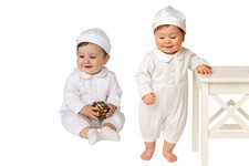 BabyBoy Romper Christening Outfit,2PC Baptism Set 0-24M for Blessed Day Attire