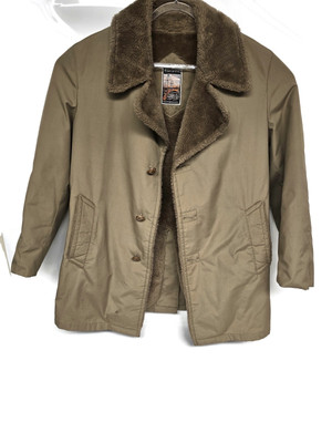 70s vintage Mighty-Mac ジャケット Vintage 70's Mighty Mac Canvas Coat Jacket Fits Faux Fur Collar