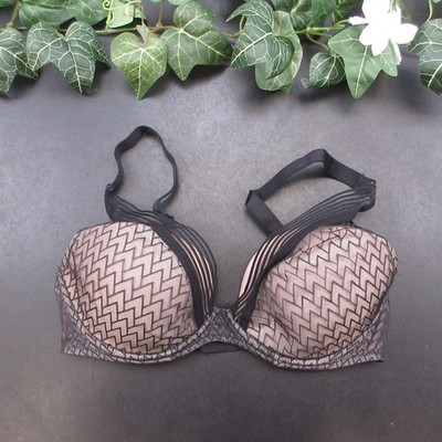 Passionata Women's 32DD Black Nude Plunge Push Up Underwire Bra