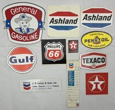 Vintage Lot 11 Gas Oil Company Stickers Gulf Ashland Phillips 66 Texaco Chevron