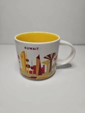 Starbucks 2016 "You Are Here Series" KUWAIT Yellow White Oversized Mug Cup 14oz