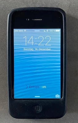 Apple iPhone 4s - 16GB - Schwarz ohne Simlook mit Schutzhülle - Bild 1 von 4