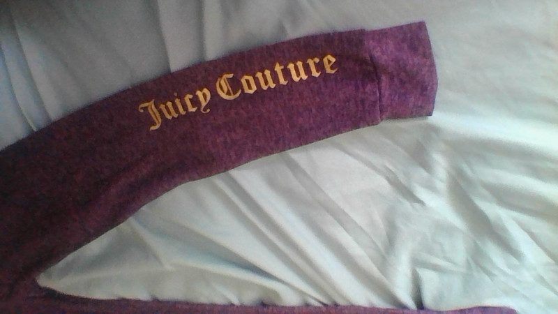 Juicy Couture GOLD BLING LOGO LEG Purple Sleepwear Pant Size 6X/20x22 Stretch
