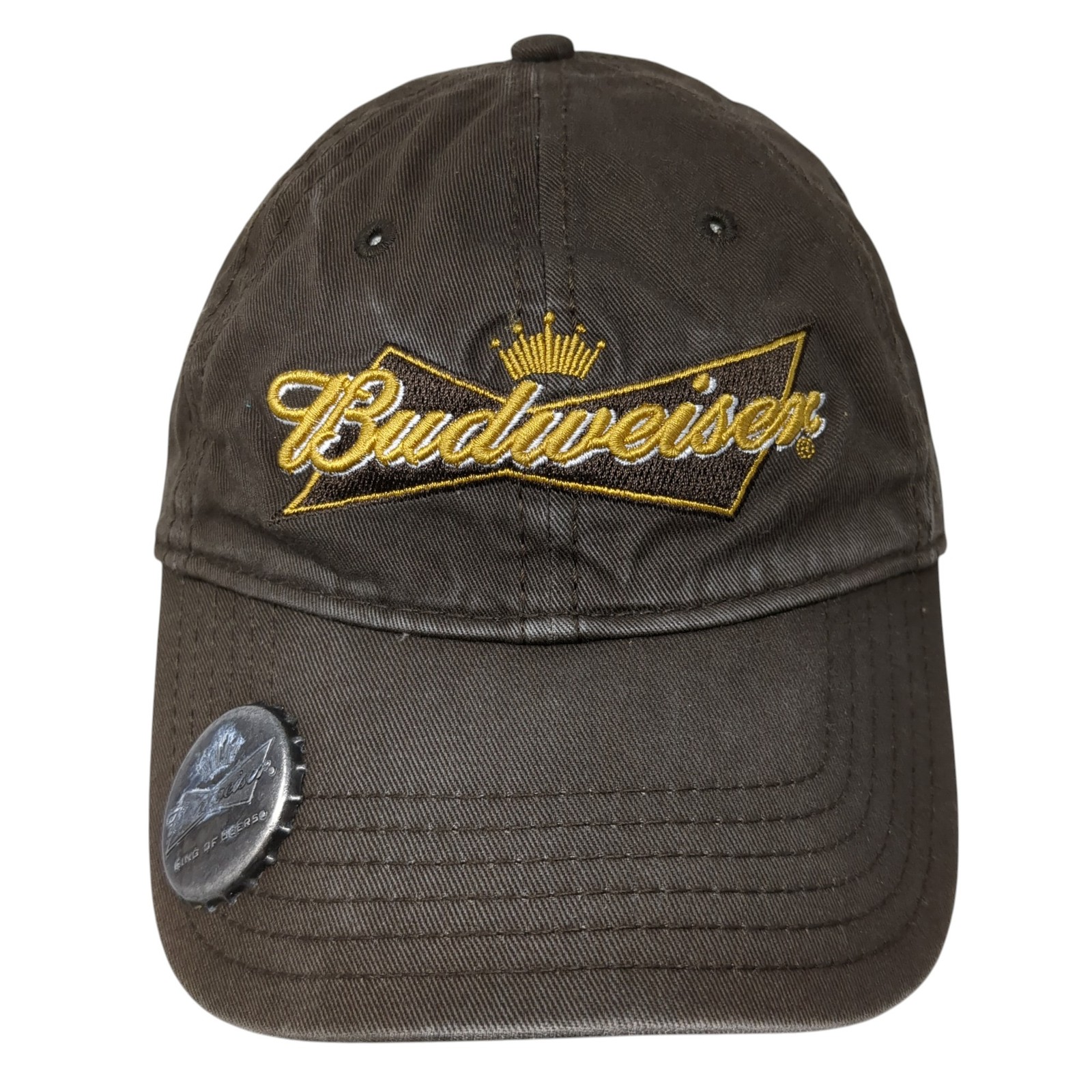 Budweiser Strapback Hat Solid Brown One Size Embr… - image 1