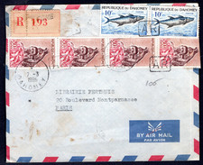 1966 DAHOMEY Africa Afrique Multi-Stamp Registered Postal Cover to France