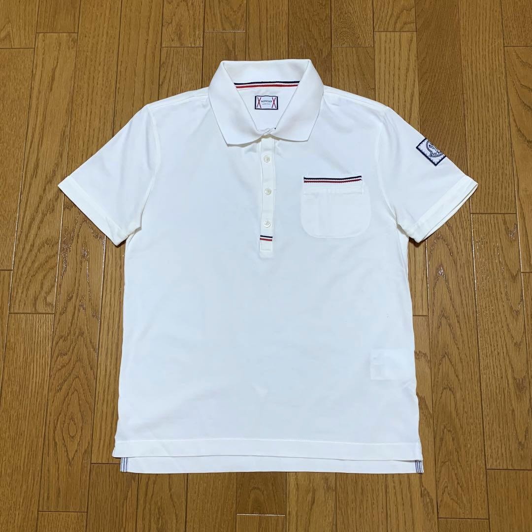 Moncler Gum Blue and White Polo Shirt Style 4S43