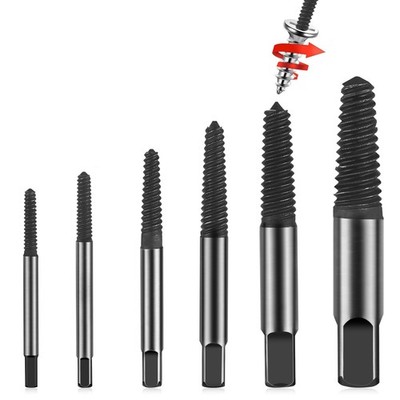 6 Pcs Damaged Screw Bolt Extractor Set Striped Screw Remover for Broken Screws
