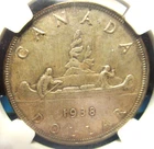 1938 Canada - Silver Dollar - NGC-AU53                                    (VF70)