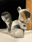 Vintage Fenton Opalescent  Crystal Glass Squirrel Figurine Figure Paperweight