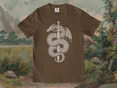Medieval Dragon Comfort Tee Mythical Creature Graphic Shirt