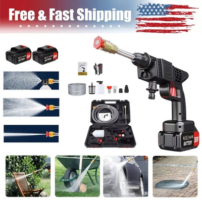 #ad Portable Cordless Electric High Pressure Water Spray Gun Car Washer Yard Cleaner $32.59