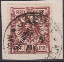 === Dt. Kolonie MARSHALL-INSELN Mi. 12 gest., kompetent gepr&uuml;ft, Kat. 55&euro; ===