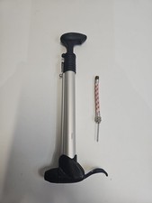 Mini pompa manuale alluminio argento con tubo piccolo e ago piegato funziona e testata