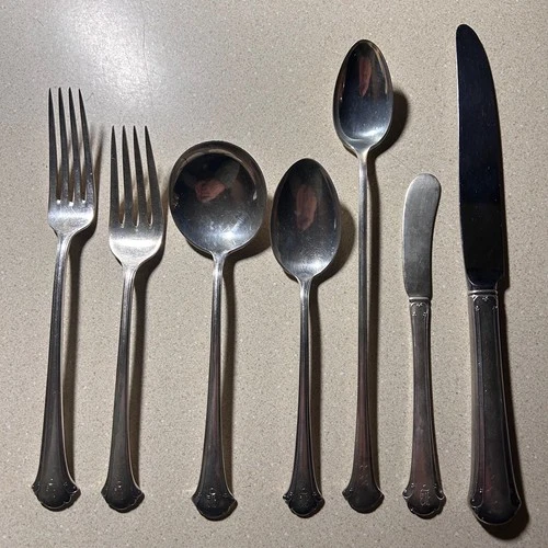 7 pc Towle Sterling Place Setting, Chippendale, 6.41 Troy oz. ASW Scrap or Use