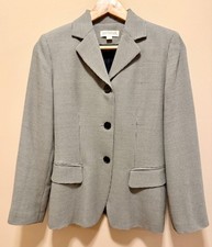 Vintage 90s Ann Taylor Petites Houndstooth Blazer Jacket Size 2P Made in USA