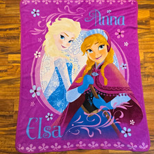 Disney Frozen Anna  Elsa Purple Blanket Throw, Disney Franchise, Frozen Theme