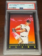 Will Clark 1991 Fleer Baseball - Pro-Visions #2 PSA 8 Freshly Graded Giants