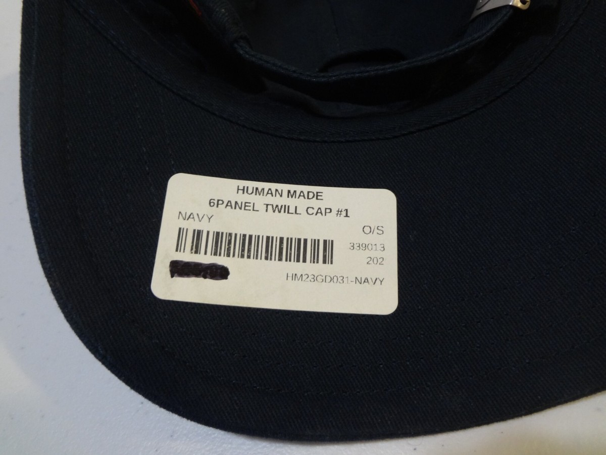 Human Made 6 Panel Strapback Cap Hat O/S Navy Blue Twill BULLDOG