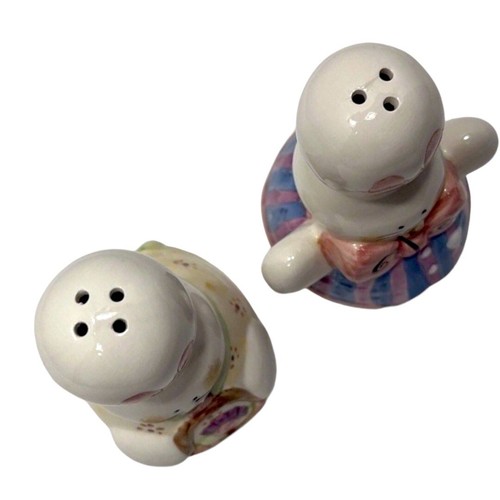 Juego de coctelera de sal y pimienta vintage de cerámica blanca conejo de Pascua Kurt S Adler - Imagen 8 de 13