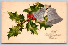 Vintage Xmas Christmas Postcard - Best Christmas Wishes  1904