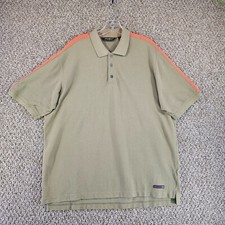 Eddie Bauer Shirt Mens Large Short Sleeve Polo Cotton Blend Olive Green