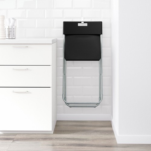 IKEA GUNDE Folding chair, Black/White - Picture 3 of 11