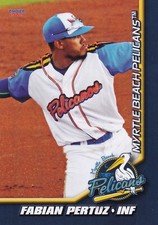 Fabian Pertuz 2021 Choice Myrtle Beach Pelicans Cubs Minor League Card #21 RC 2B