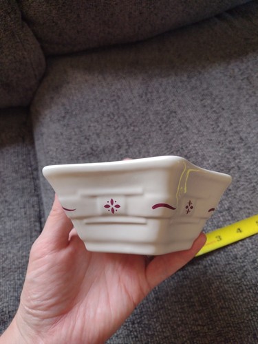 Longaberger Candle Pottery Woven Traditions 4" Star Dish Red White Patriotic - Picture 6 of 7