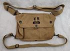 MILITARY WW2 US ARMY INFANTRY FIELD CARRIER CANVAS GAS MASK BAG POUCH KHAKI