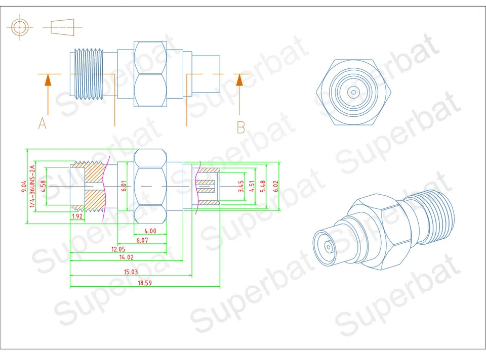 SMA-MCX Adapter SMA Jack to MCX Jack Female straight coaxial coupler RF Adapter - Image 4 of 4