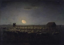 high quality  oil  painting  handpainted on canvas- The Sheepfold, Moonlight