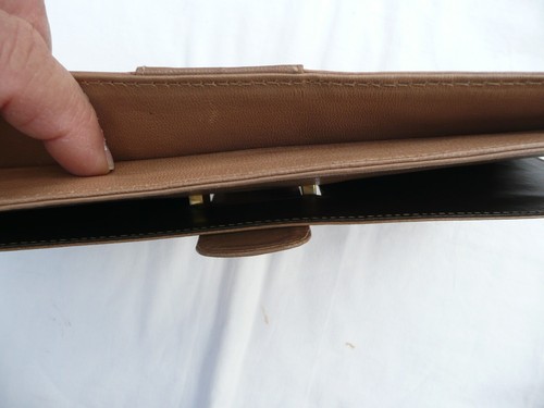 sac pochette ancien vintage en cuir marron des années 1970 - Imagen 5 de 8