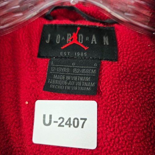 Air Jordan Boys Jacket Large Black Puffer Hooded Full Zip Jumpman Lined READ - Picture 2 of 11