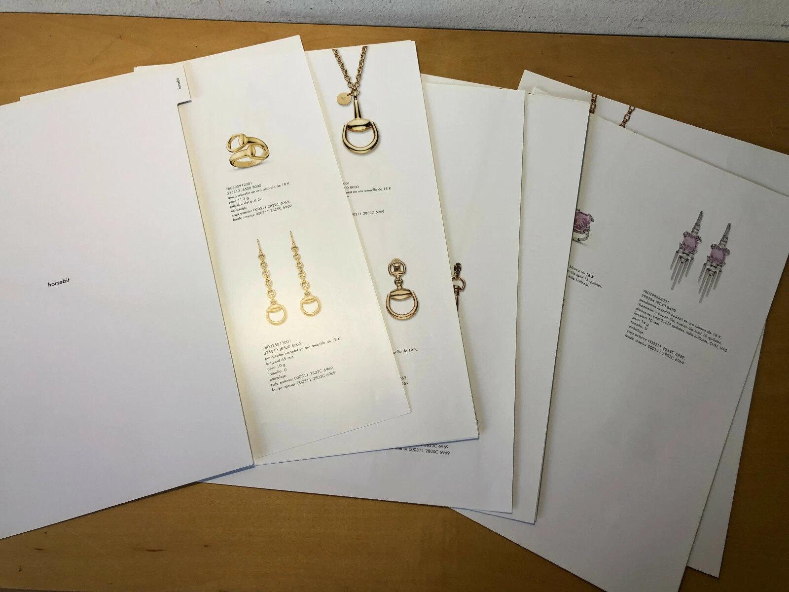 Communiqué de presse   GUCCI   Collection bijoux en or   Collection Horsebit   Espagnol