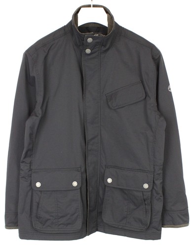 TIMBERLAND Waterproof Jacket Men's LARGE Full Zip High-Neck Pockets Logo