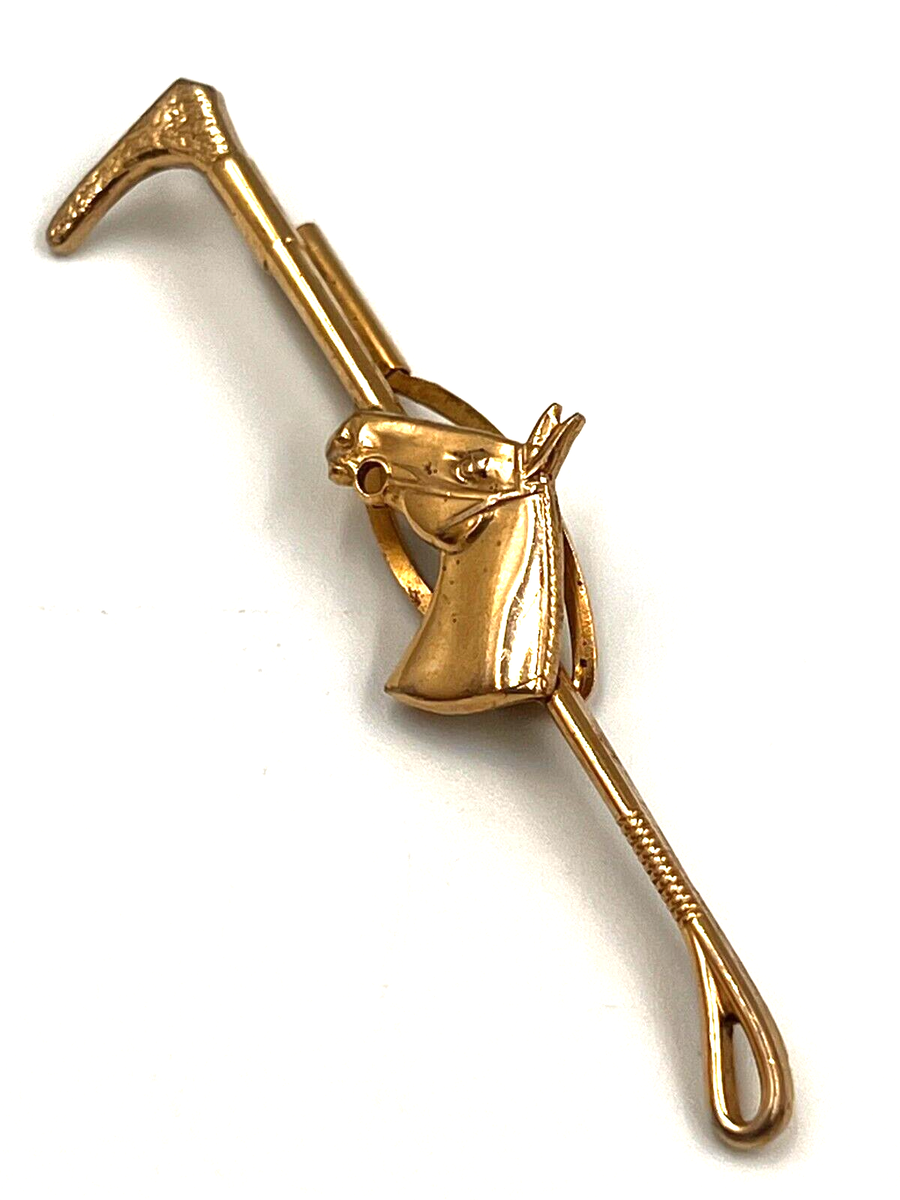 Vintage Tie Pin Riding Crop & Horse Head Gold Tone | eBay UK display picture 2