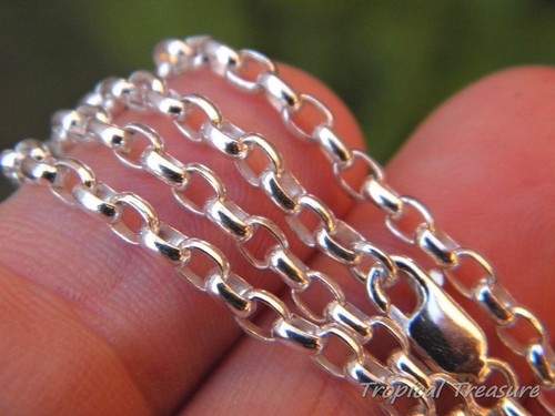 OVAL ROLO Chain - 100% SOLID 925 Sterling Silver (options) - Picture 9 of 23