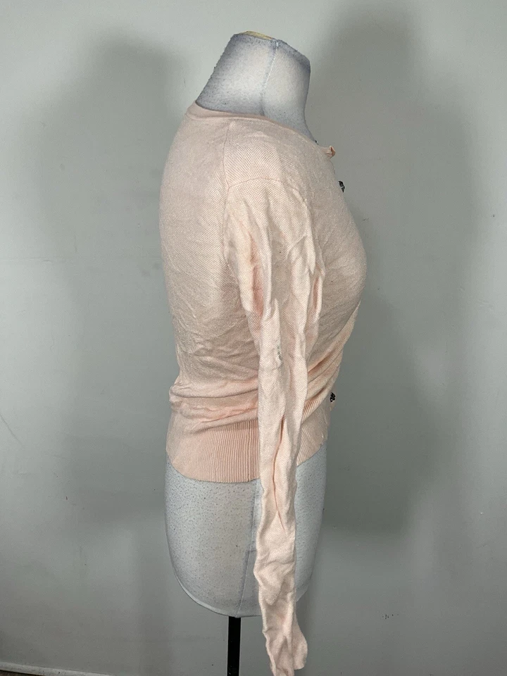 Cárdigan de mujer Zara color rosa rubor manga larga talla S  Foto 3 de 4